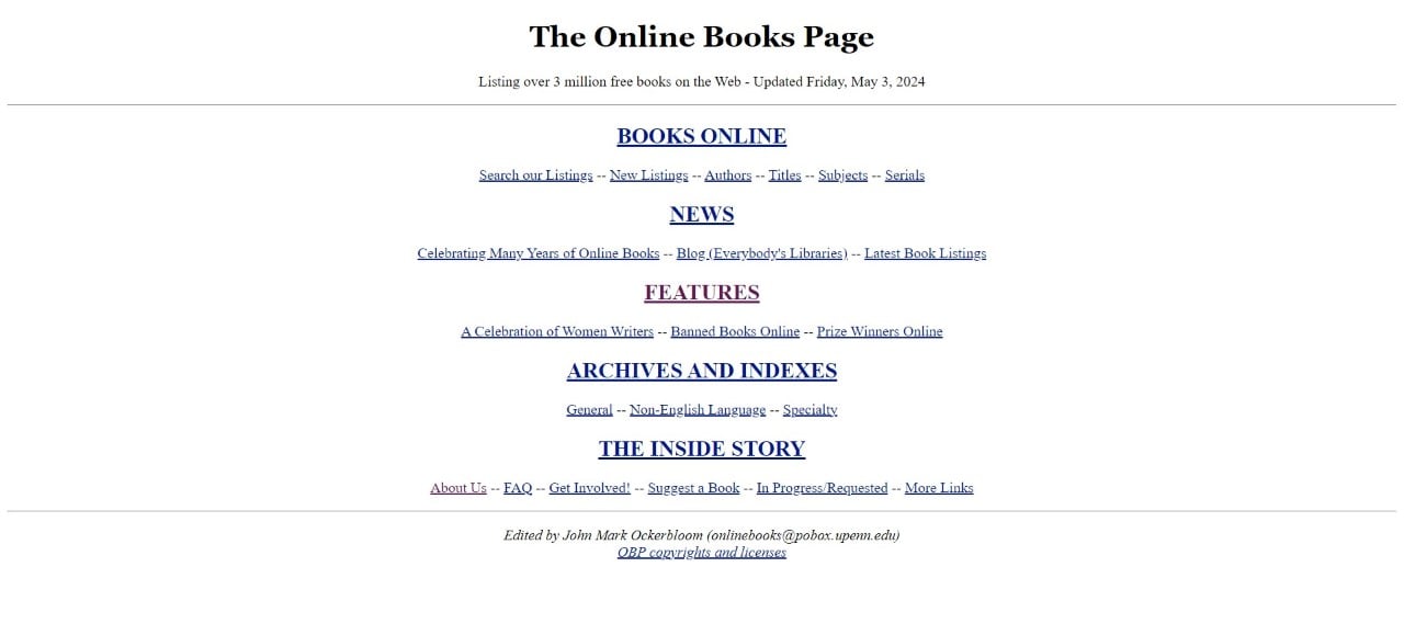 site web the online books page ebook