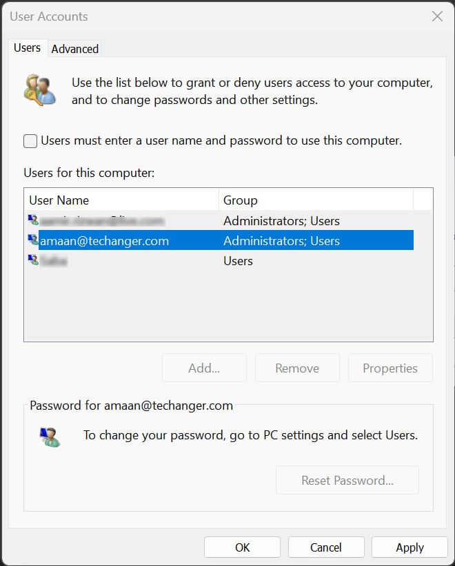Umgehen Sie die Anmeldung in Windows 11