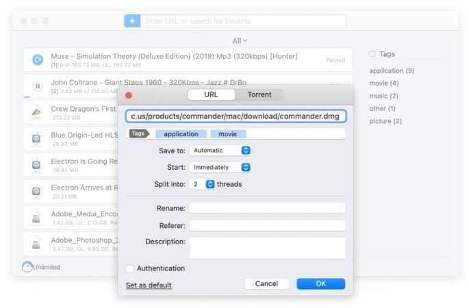 folx - Internet download manager alternativa