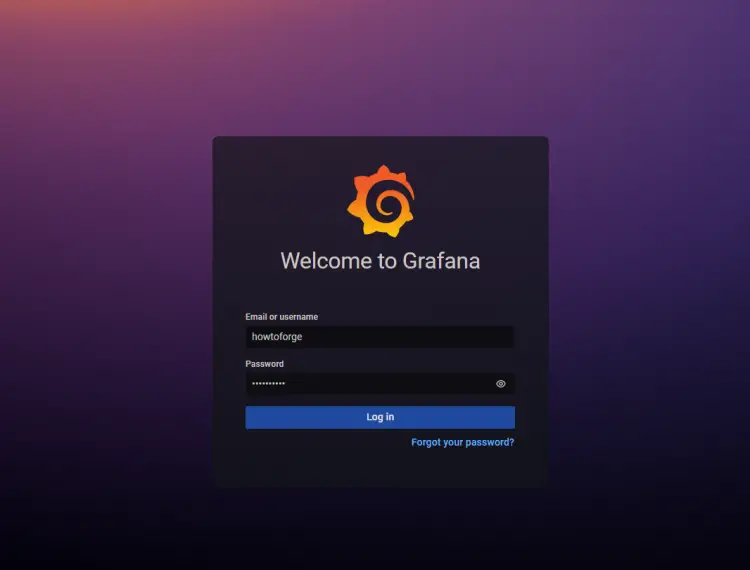 Anmelden bei grafana