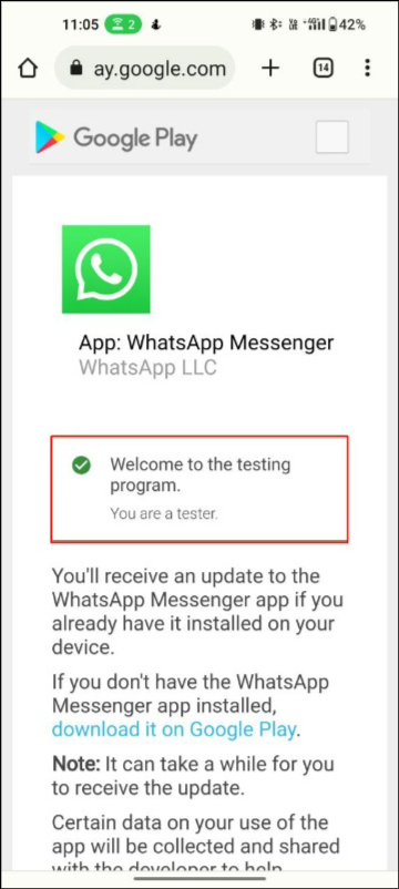 бета-программа whatsapp