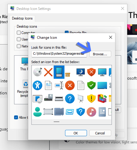 Changer les icônes dans Windows 11