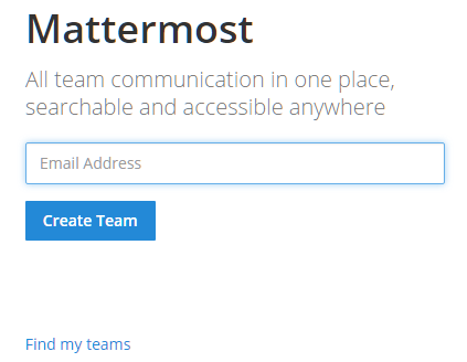 Schermata di accesso di Mattermost