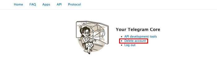 supprimer le compte telegram sur desktop