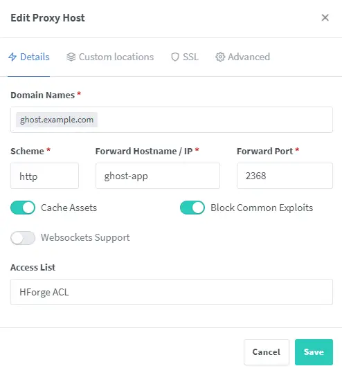 Suporte à Lista de Acesso do Proxy do Nginx Proxy Manager