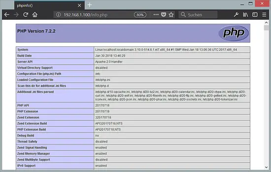 PHP 7.2 instalado no CentOS 7