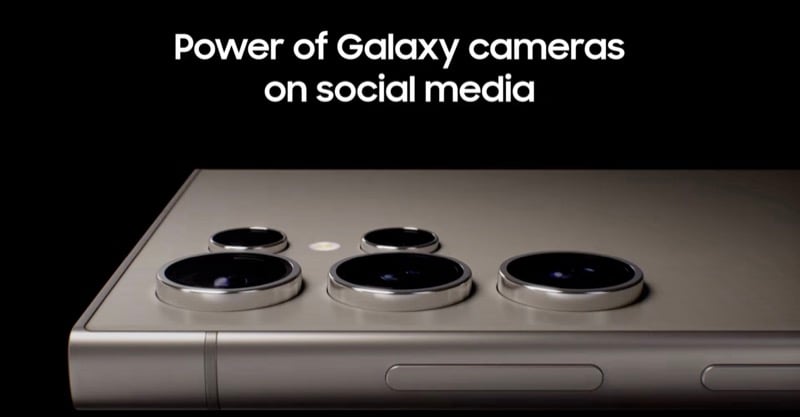 intégration de la caméra galaxy sur snapchat et instagram.