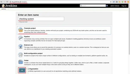 Crear un nuevo trabajo en Jenkins