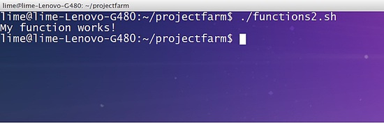 création de fonctions dans des scripts shell