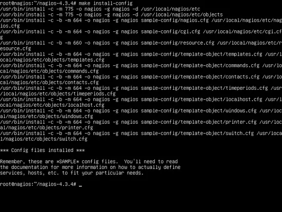 Nagios 샘플 구성 파일 설치