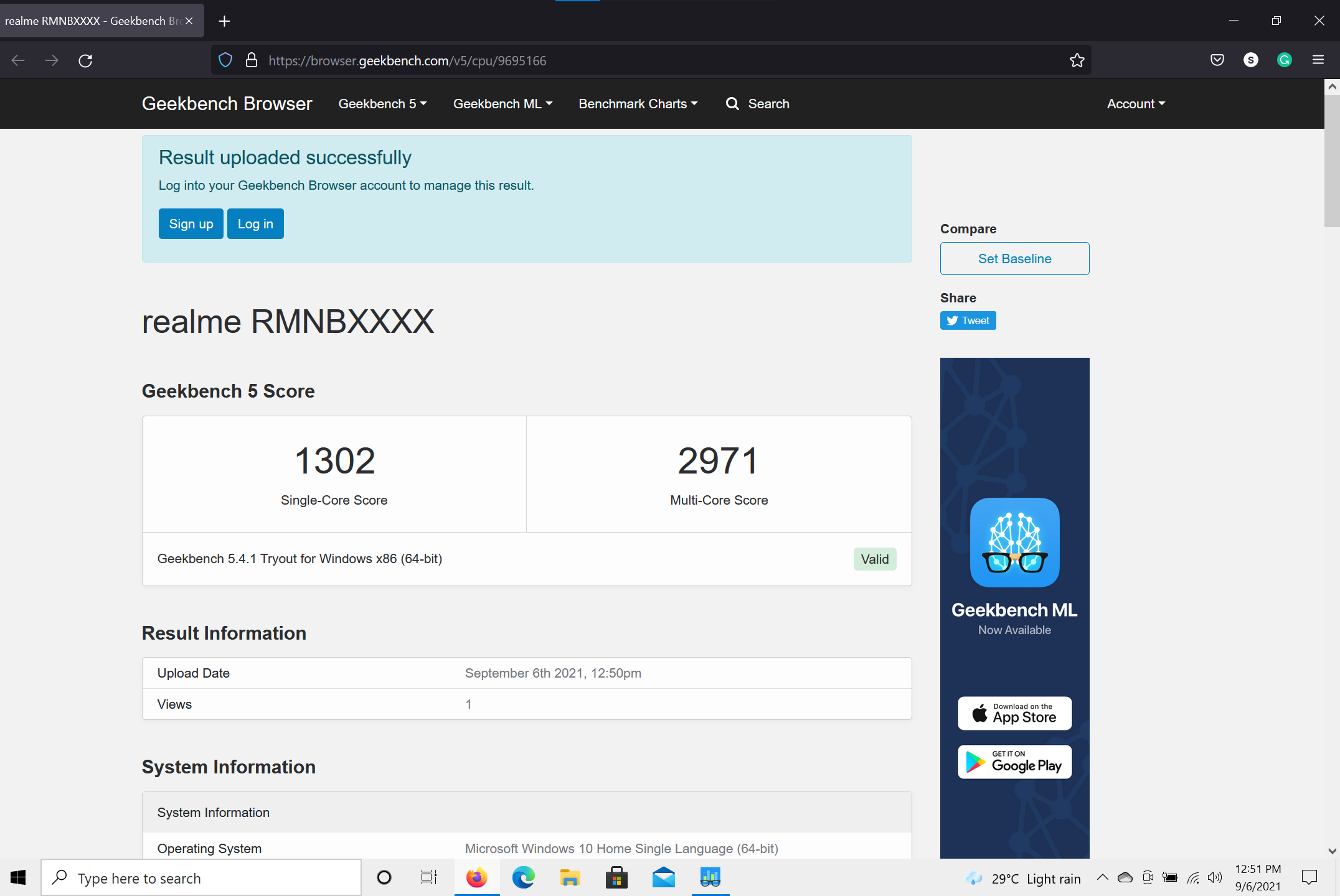 geekbench test