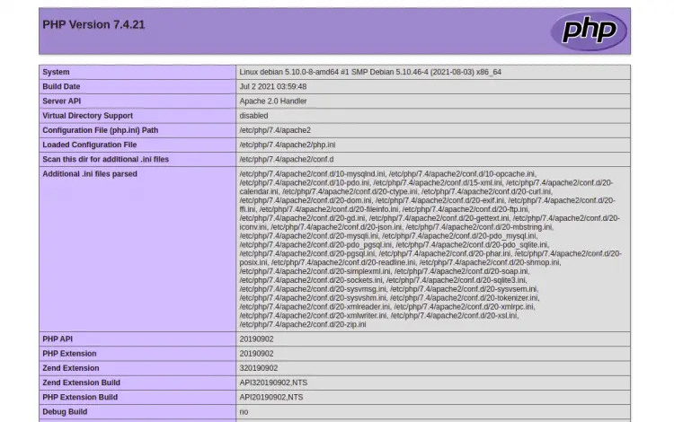 PHP sur Debian 11