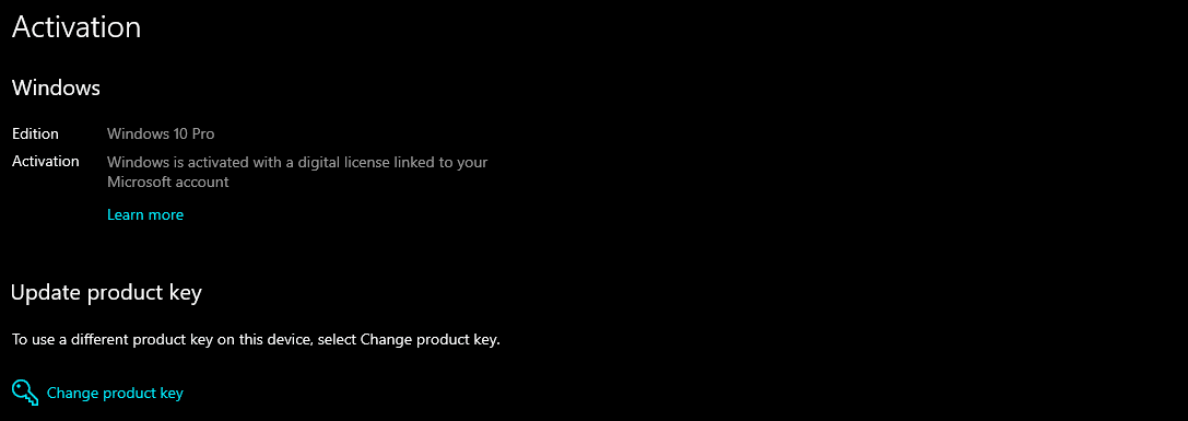 Estado de Activación Windows 10