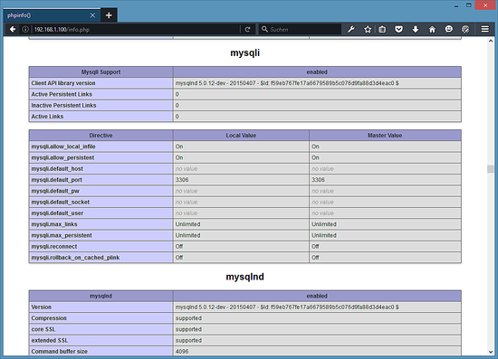 PHP con soporte para MySQL / MariaDB.