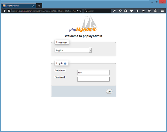Login di PHPMyAdmin.
