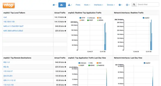 Ntop - vista web de ntopng