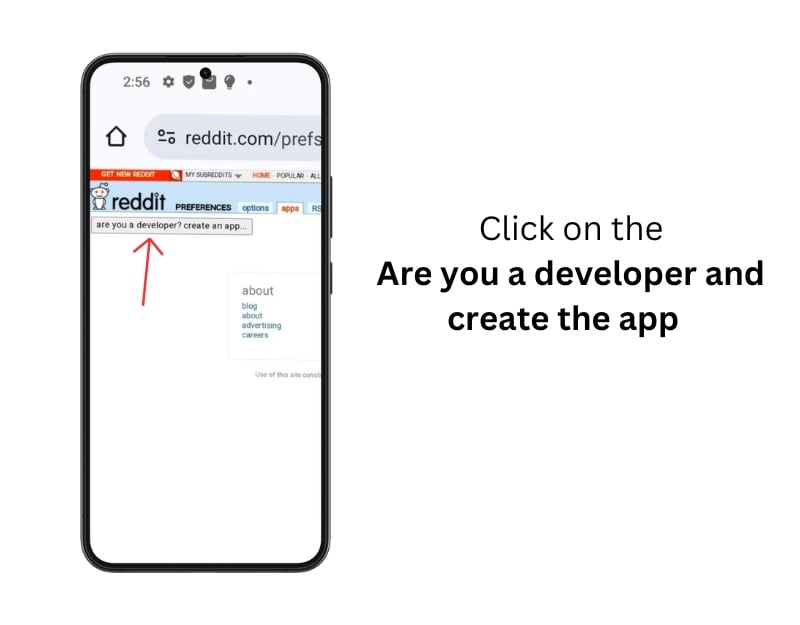 sito web dev reddit clicca pulsante
