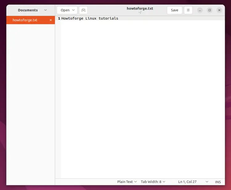 Liste des documents ouverts dans Gedit