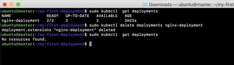 kubectl get deployments