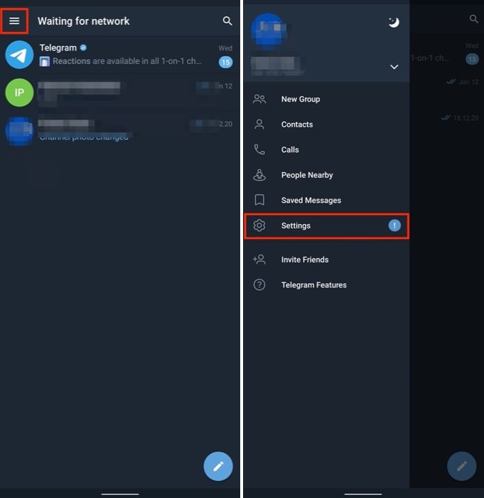 supprimer le compte telegram sur android