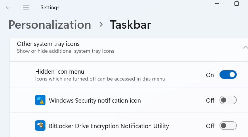 Windows-Sicherheitsicon in der Taskleiste aktivieren