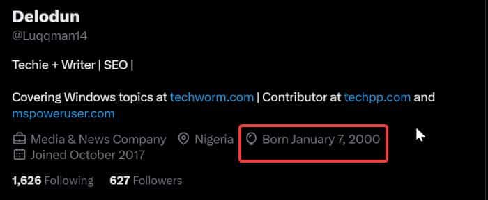 Trouver l'anniversaire de quelqu'un en ligne en utilisant Twitter