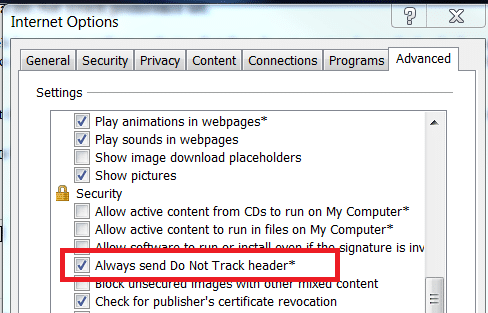 Do Not Track Plusオプション