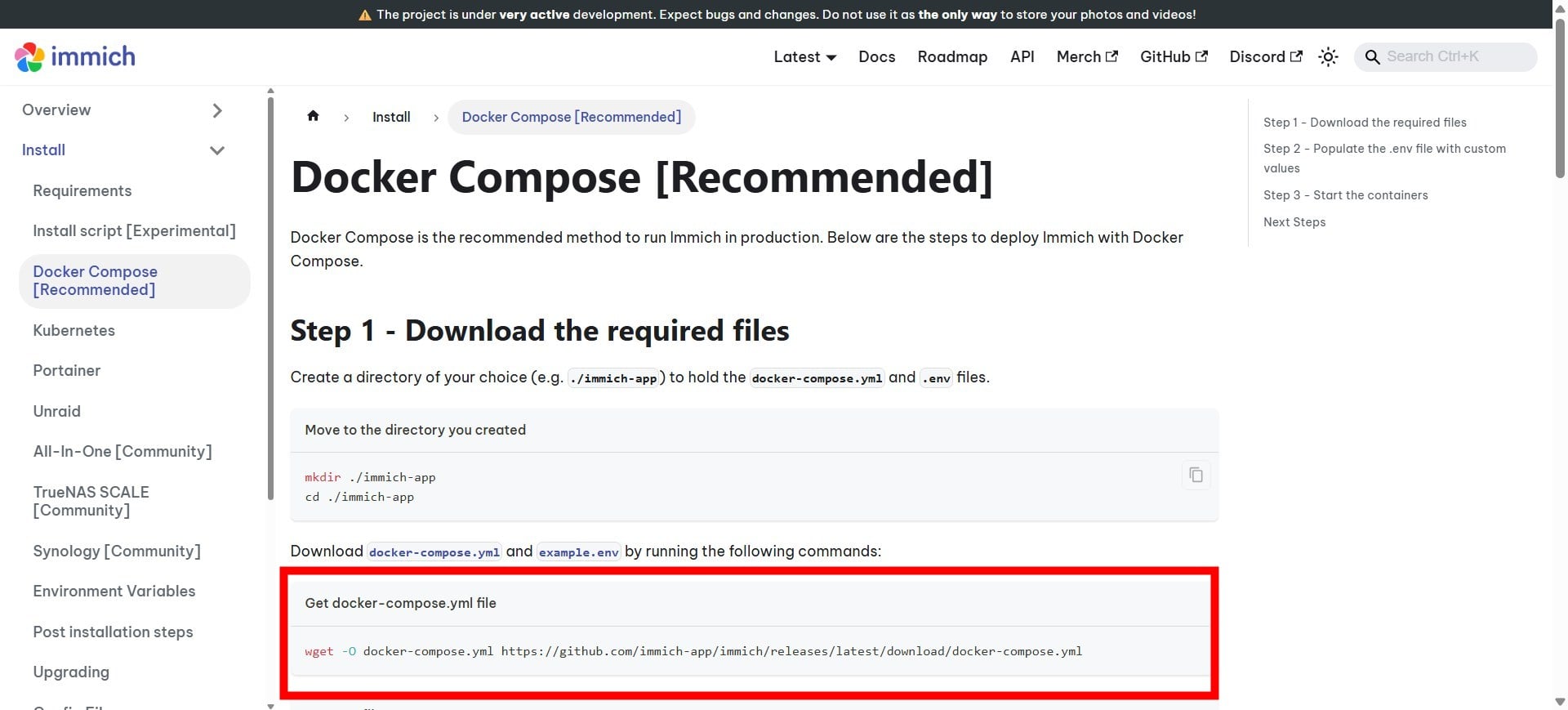 get docker compose