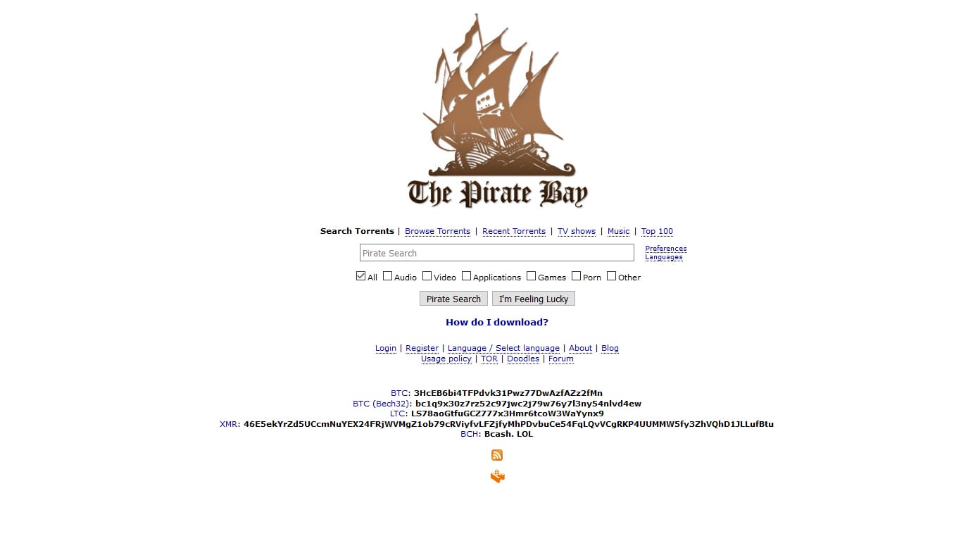 site web the pirate bay