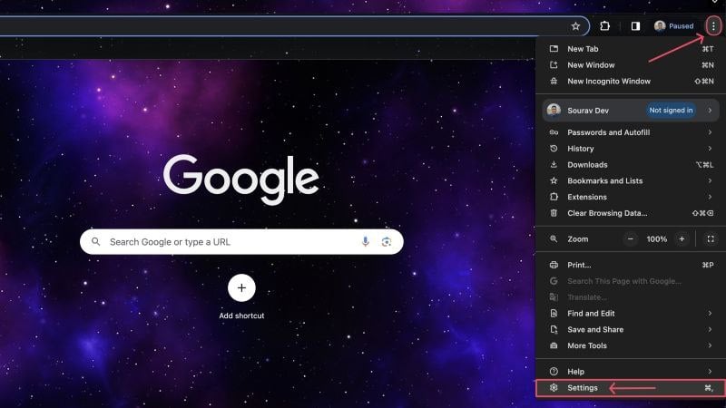 PCのChrome設定