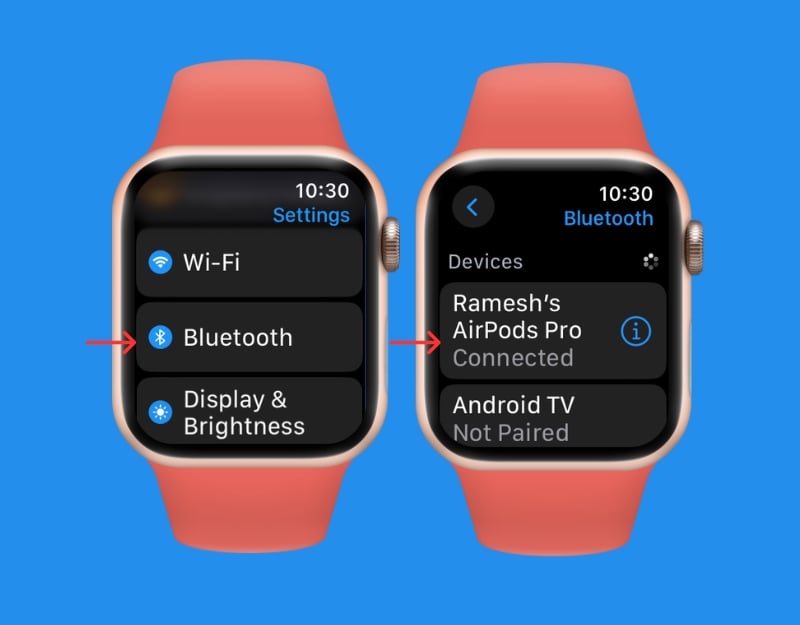Bluetooth-Einstellungen der Apple Watch
