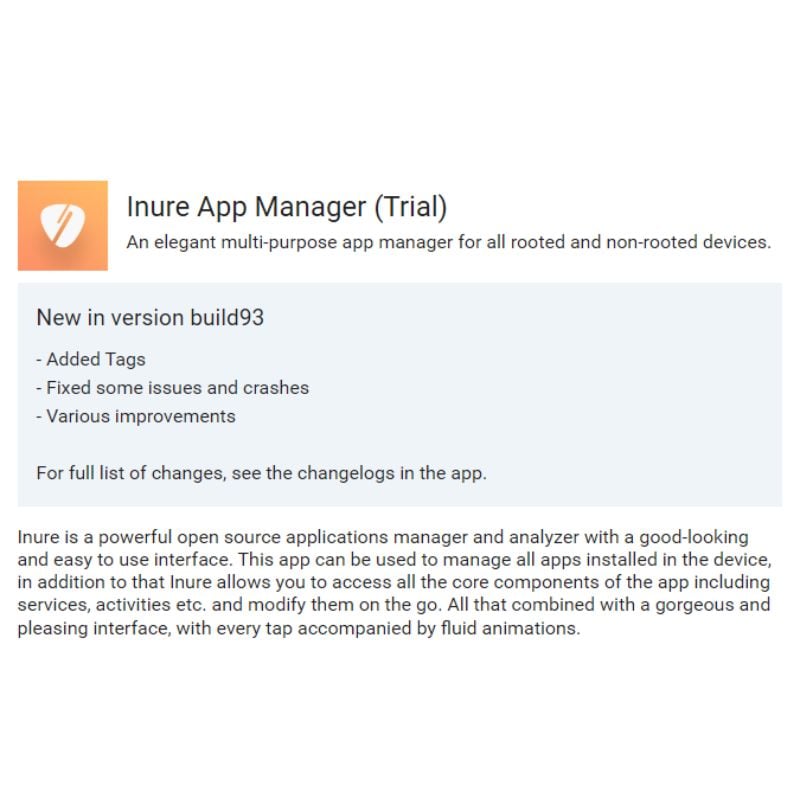 Android用Inure App Controlアプリケーション