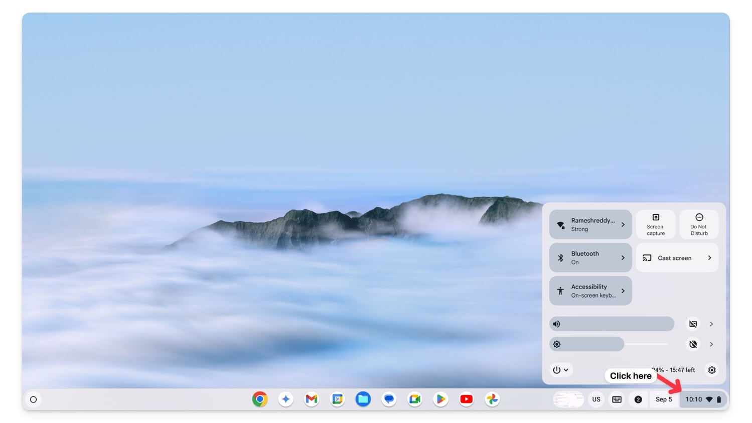 wie man auf die schnellen einstellungen auf chromebook zugreift