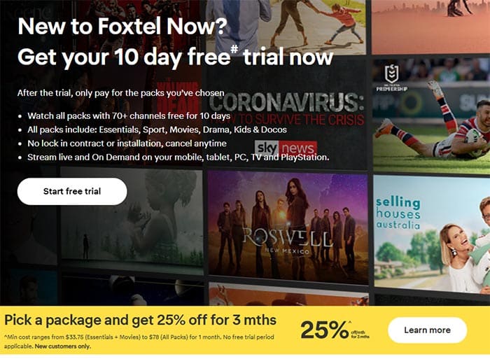 Aplicativo Foxtel Now