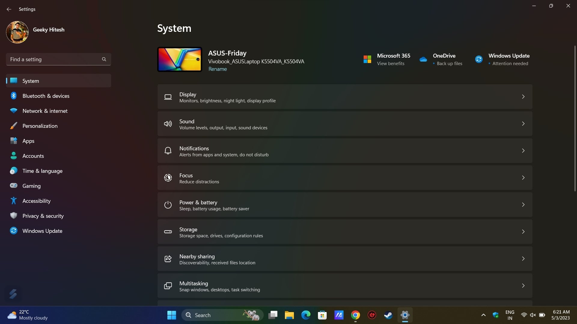reseña asus vivobook s15 oled: windows 11