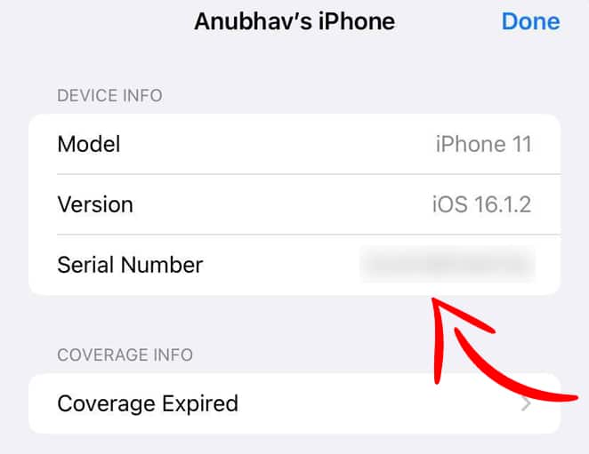 Numero di Serie iPhone