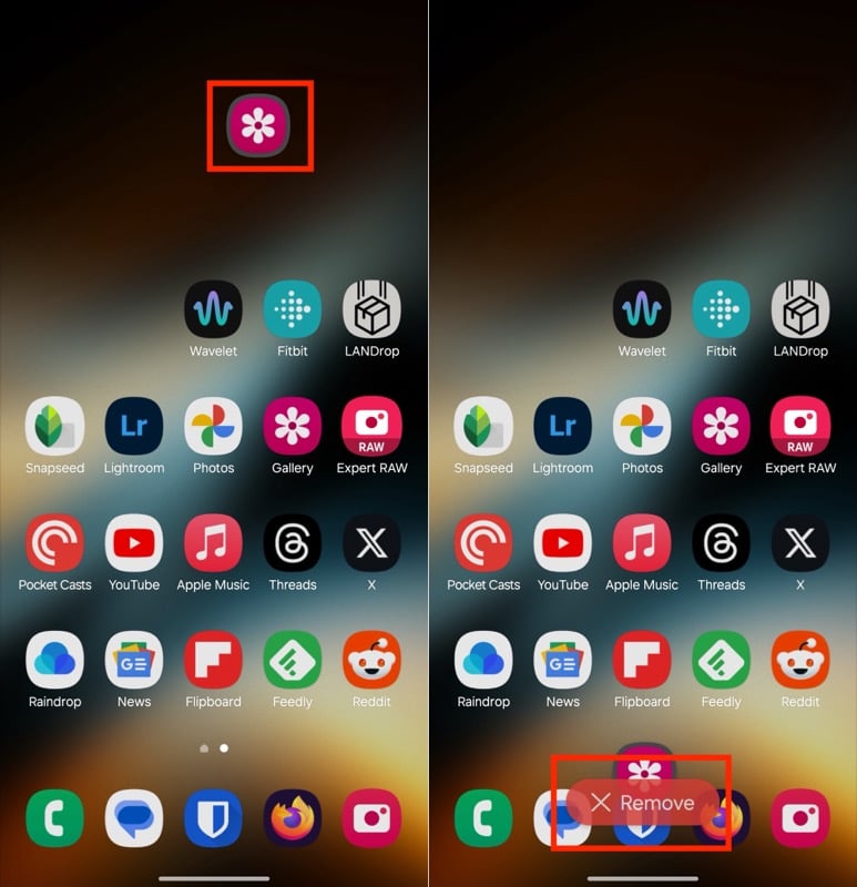 removing the pop-up view floating app bubble from the screen.