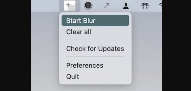 app per la barra dei menu blurscreen