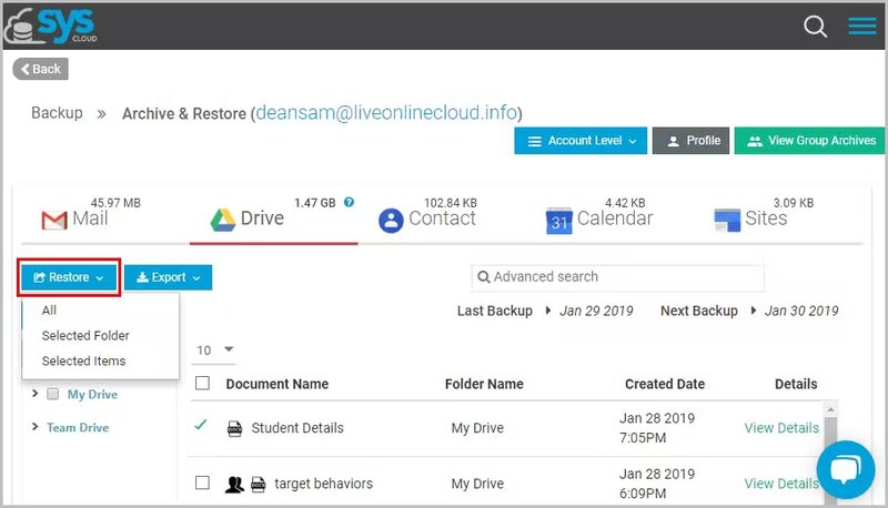 restaurar archivos respaldados