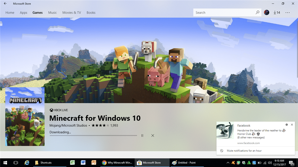 Minecraftを更新する Windows 10