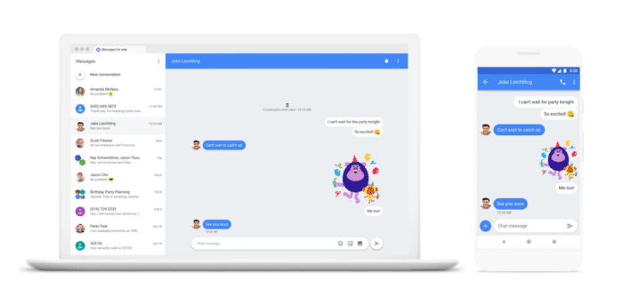 google lança mensagens android com rcs para a web - android messages web 2 e1529401664504