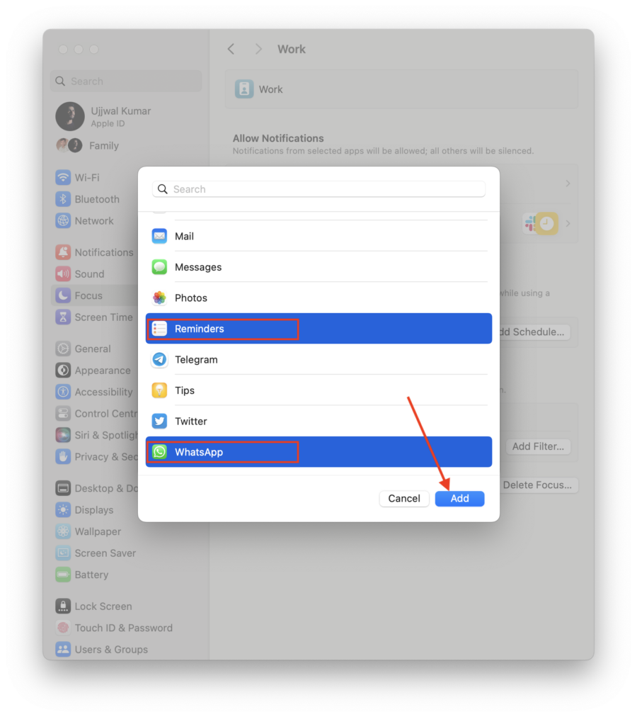 choisir plusieurs applications à la fois