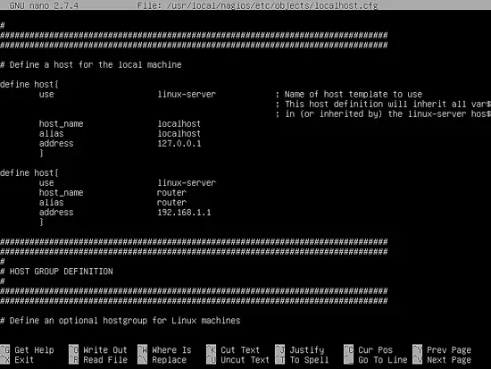 nagios 구성 파일 편집