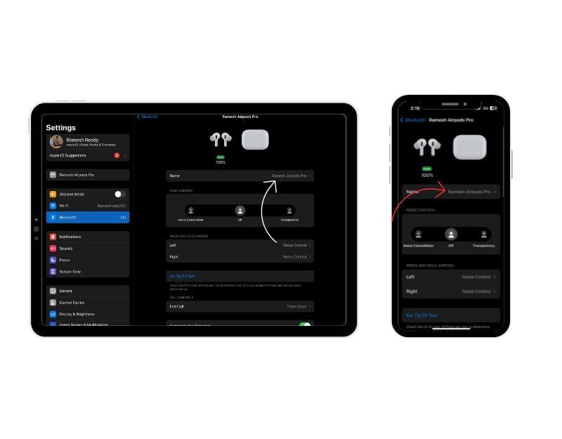 rinomina i tuoi airpods su ipad e iphone