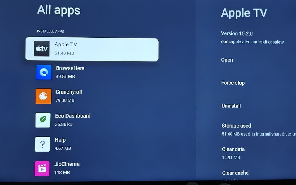 desinstalar aplicaciones en google tv