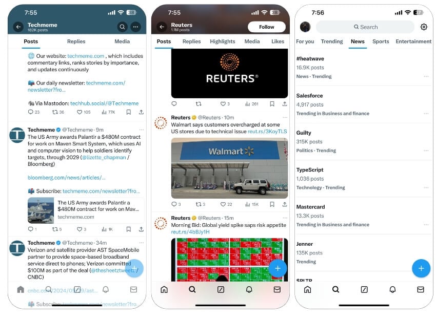 application twitter pour les nouvelles