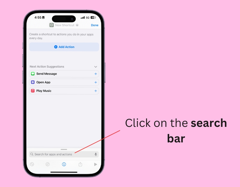 cliquer sur la barre de recherche