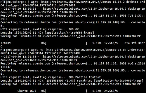 wget retomar download