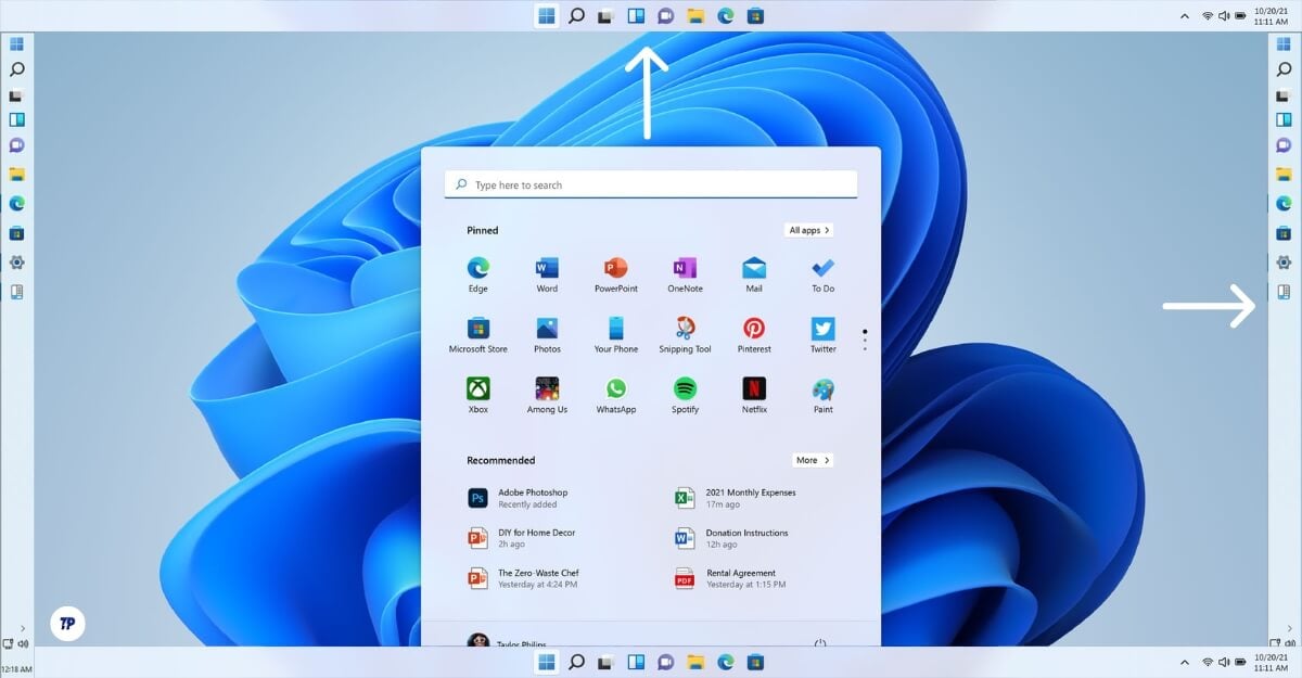 déplacer la barre des tâches dans windows 11 à votre emplacement préféré