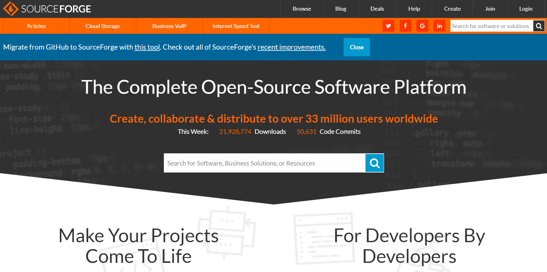 오픈 소스 프로젝트를 호스팅하기 위한 5가지 최고의 GitHub 대안 - sourceforge